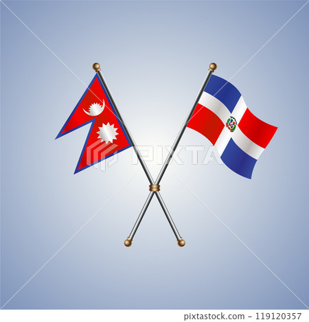 Nepal and Dominican Republic flags. Vector Illustration 119120357