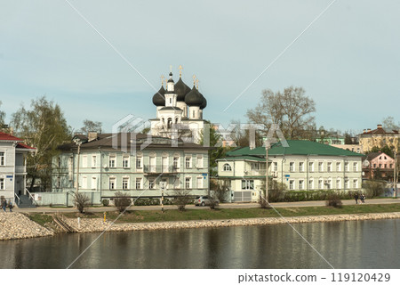 View of the Vologda River Embankment with Historic Buildings and Churches View of the Vologda River Embankment with Historic Buildings and Churches 119120429