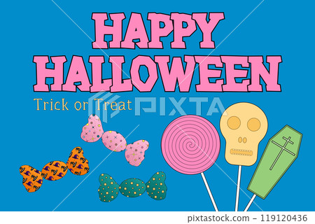 Colorful Halloween Candy and Treats Illustration 119120436