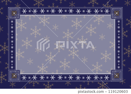 Snowflake frame and background postcard 119120603