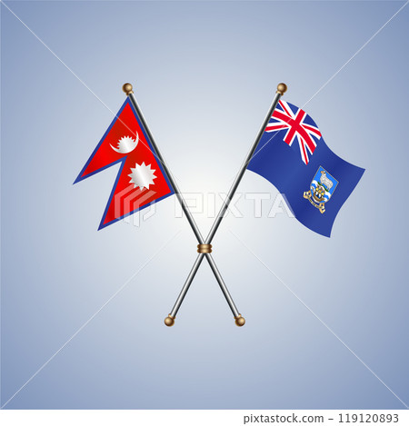 Nepal and Falkland Islands flags. Vector Illustration Nepal and Falkland Islands flags. Vector Illustration 119120893