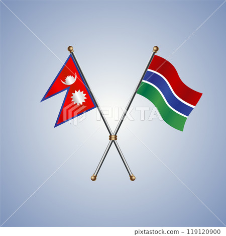 Nepal and Gambia flags. Vector Illustration 119120900