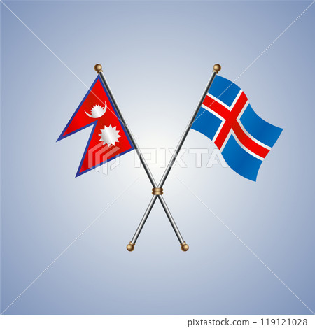 Nepal and Iceland flags. Vector Illustration Nepal and Iceland flags. Vector Illustration 119121028