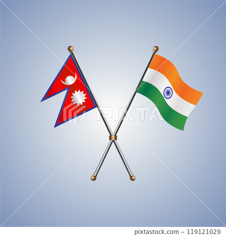 Nepal and India flags. Vector Illustration 119121029