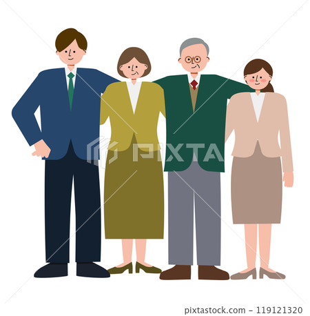 Illustration expressing company teamwork (family photo) 119121320