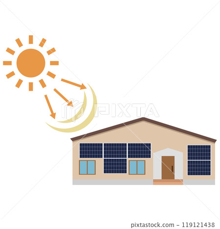 使用太陽能板的太陽能發電系統圖示 119121438