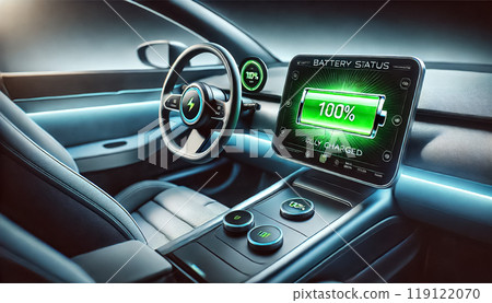 dashboard, electric car, steering wheel 119122070