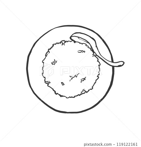 半炒飯手寫筆畫風格插畫 119122161