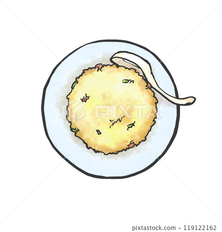 半炒飯手寫筆畫風格插畫 119122162