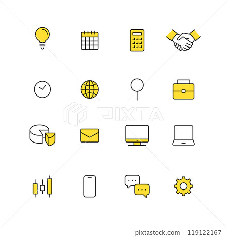 Simple business icon set 119122167