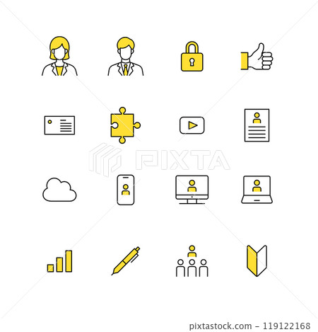Simple business icon set 119122168