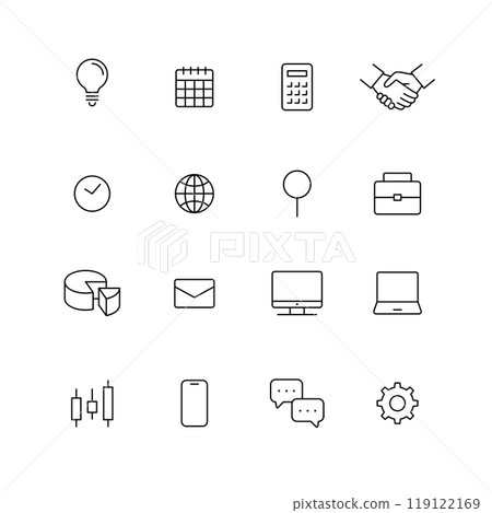 Simple business icon set 119122169