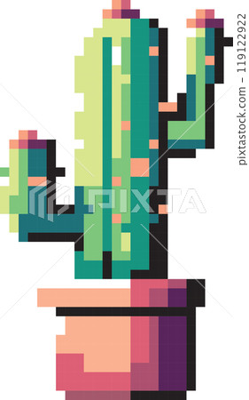 Pixelated Cactus Pot Pixelated Cactus Pot 119122922