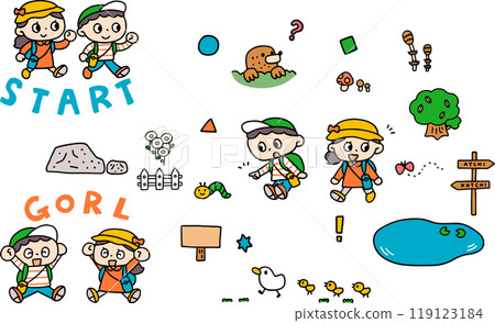 Set of children going on an excursion 119123184