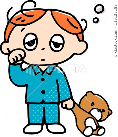 Sleepy boy in pajamas Sleepy boy in pajamas 119123188