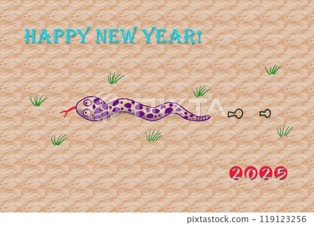 Snake Year New Year's Greetings (for the year of the snake: brown background) 119123256