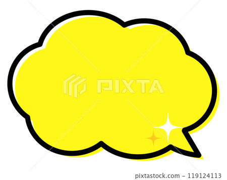 Simple comic speech bubble, colorful cloud shape Simple comic speech bubble, colorful cloud shape 119124113