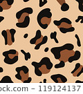 Animal Seamless pattern. Leopard, cheetah Skin pattern. Wild Predator ornament for Fabric, Textile, Graphic print, Wallpapers. Decorative Vector Flat background Illustration, Safari Theme Template 119124137