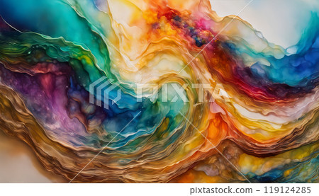 Drawing of a sea wave 119124285