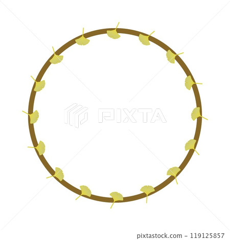 Ginkgo leaf circular decorative frame illustration Ginkgo leaf circular decorative frame illustration 119125857
