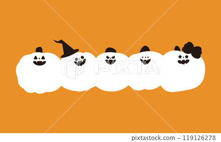 排列好的南瓜燈框架（白色） 119126278