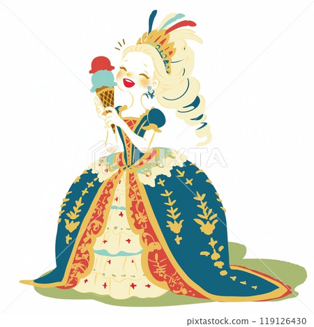 一位女士正在享用冰淇淋 119126430