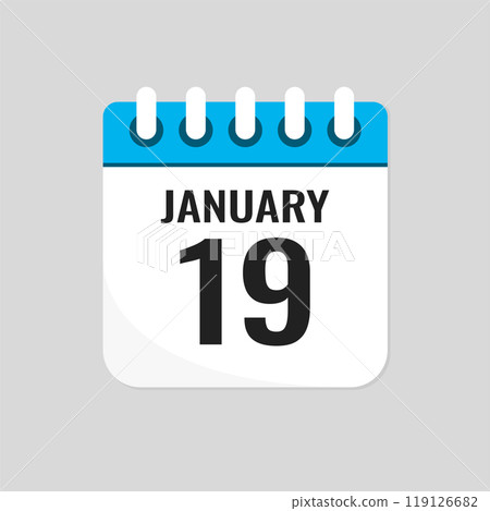 Icon page calendar day - 19 January Icon page calendar day - 19 January 119126682
