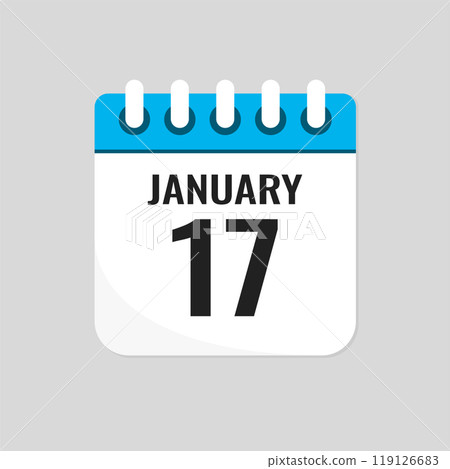 Icon page calendar day - 17 January 119126683