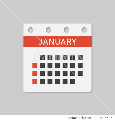 Vector template icon page calendar, month January 119126686