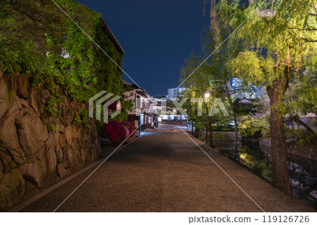 倉敷美觀地區的夜景 岡山縣倉敷市 119126726
