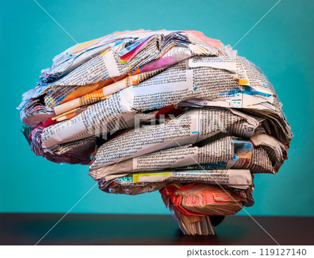 Human Brain in Newspaper Collage Style Symbolizing Learning, Imagination and Mental Capacity Suitable For Educational Concepts Human Brain in Newspaper Collage Style Symbolizing Learning, Imagination and Mental Capacity Suitable For Educational Concepts 119127140