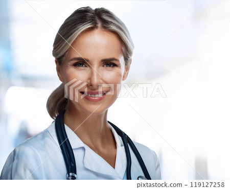 Portrait of Woman Doctor 119127258