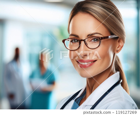 Portrait of Woman Doctor 119127269