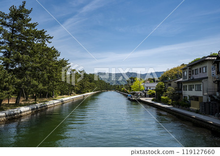 日本三大風景之一的天橋立,從京都府宮津市文殊海仙橋眺望 日本三大風景之一的天橋立,從京都府宮津市文殊海仙橋眺望 119127660