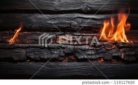 AI Image: Burning wood AI Image: Burning wood 119127680