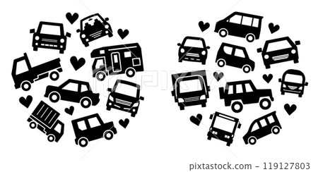 Car Icon Circle Gallery (Silhouette Medium Version) Heart Car Icon Circle Gallery (Silhouette Medium Version) Heart 119127803