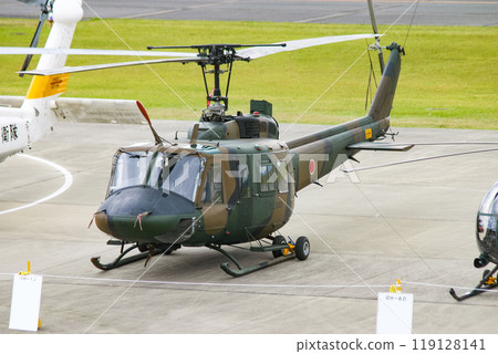 The Ground Self-Defense Force's UH-1J helicopter on display 119128141