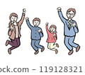 Illustration of a family jumping 119128321