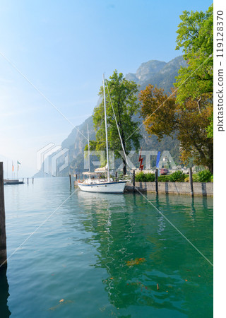 Riva del Garda port at Garda lake 119128370
