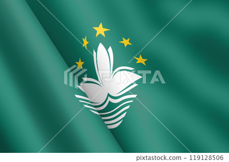 Macao waving flag 3d illustration Macao waving flag 3d illustration 119128506