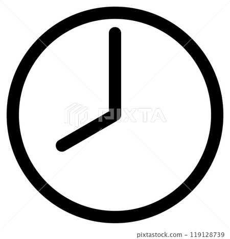 clock icon, black and white vector illustration of time symbol, isolated on white clock icon, black and white vector illustration of time symbol, isolated on white 119128739