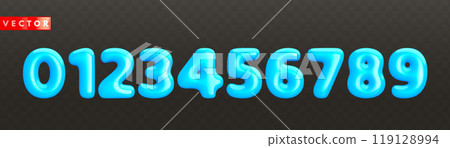 Volumetric glossy blue 3d numbers from 0 to 9 Volumetric glossy blue 3d numbers from 0 to 9 119128994