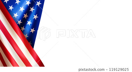 Realistic national flag of United States of America 119129025