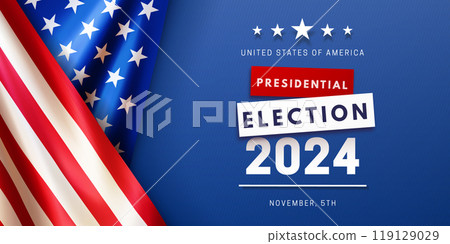 Presidential Election event banner with American flag 119129029