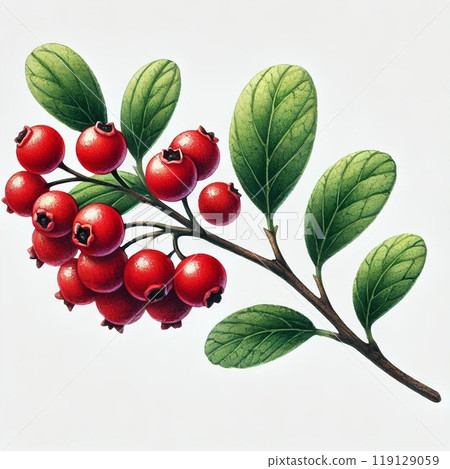 Watercolor illustration of bilberry 119129059