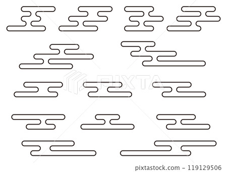 Various art illustrations, black and white 119129506