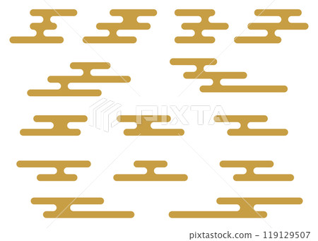 各種Koka的插圖,金色圖像 各種Koka的插圖,金色圖像 119129507
