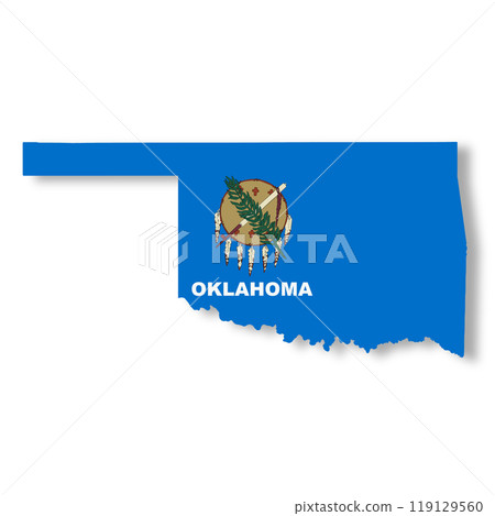 Oklahoma State Flag Map with clipping path Oklahoma State Flag Map with clipping path 119129560