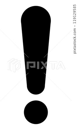 exclamation mark, black and white vector simple illustration of exclamation point symbol, isolated on white 119129585