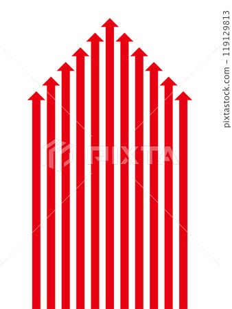 Arrow background rising red vector 119129813